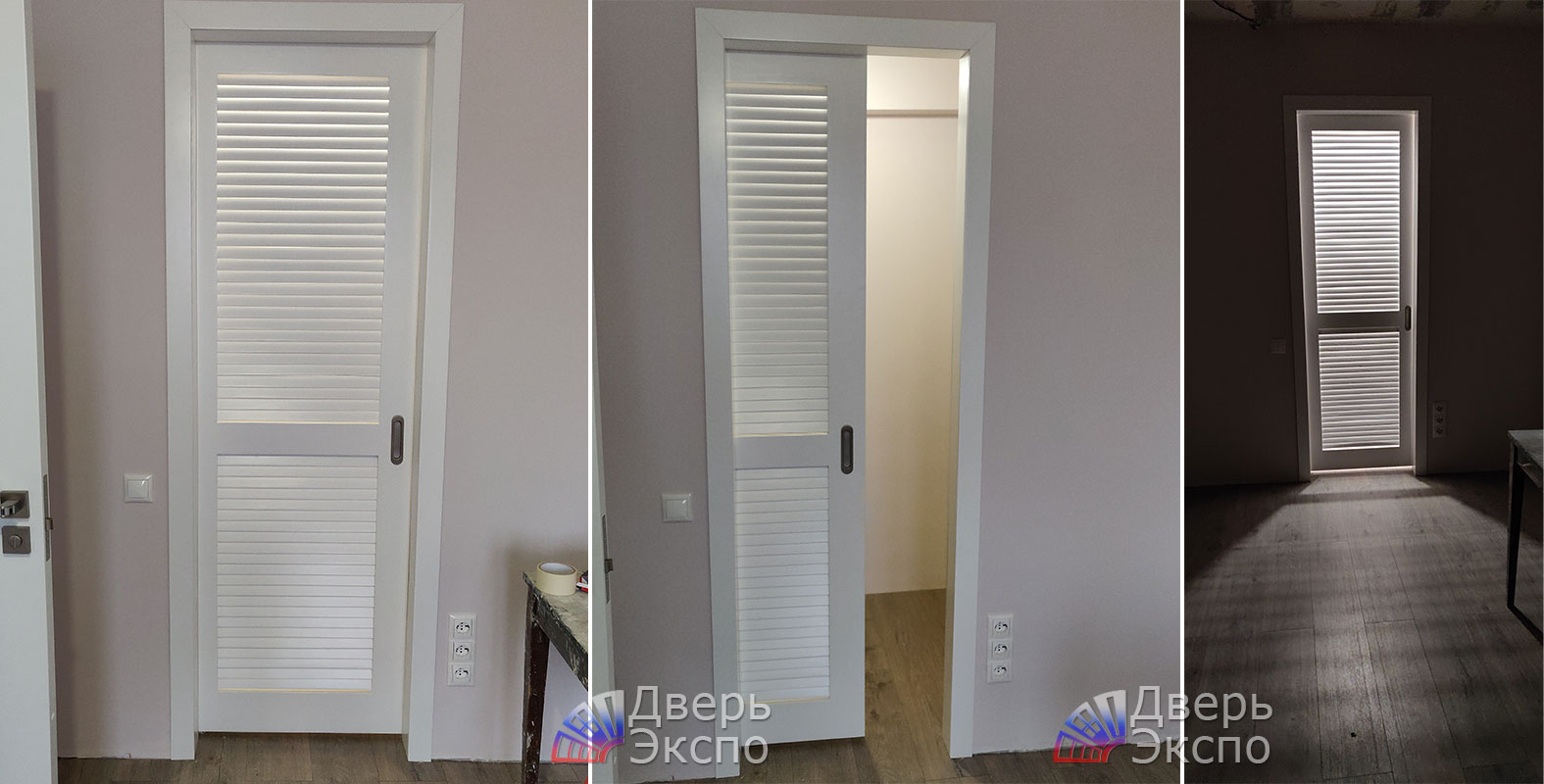 раздвижная жалюзийная дверь 46